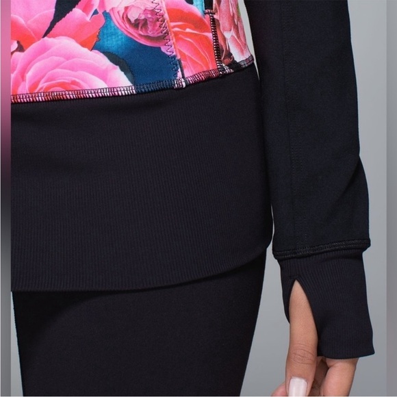 Lululemon Athletica Asana Secret Garden Pink & Blue Floral Zip-Up Jacket - Picture 16 of 16